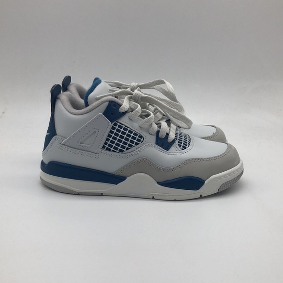 Air Jordan 4 Retro (TD) “Military Blue” White/Blue BQ7670-141 NWOB - Picture 2 of 5